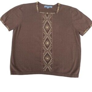 Samantha Grey brown summer top size XL